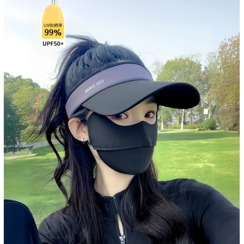 帽子女防紫外线遮阳帽遮脸防晒帽大檐空顶帽夏季户外出游太阳帽男
