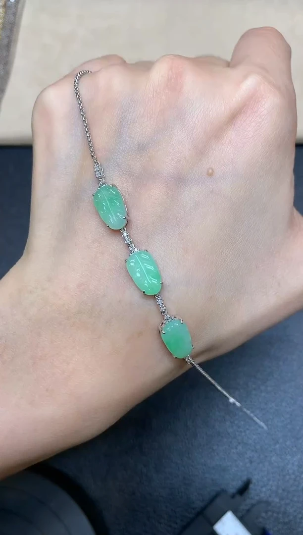 【闪购商品】翡翠手链18K金镶嵌【无鉴赏期