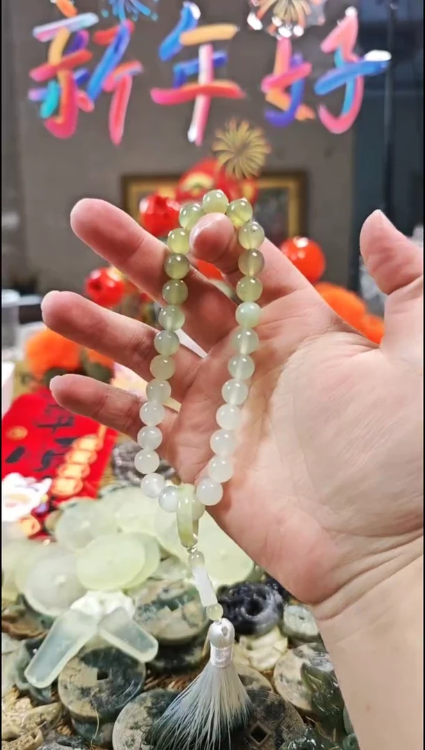 【闪购商品】蛇纹石玉颈饰合金手串63