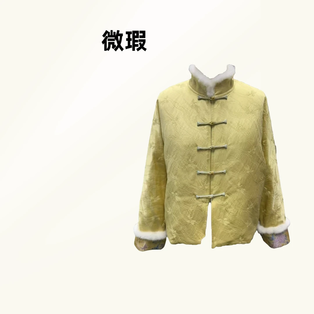 锦丝院孤品微瑕【浅浅黄】鹅绒外套时尚百搭轻奢外套YRD67180081