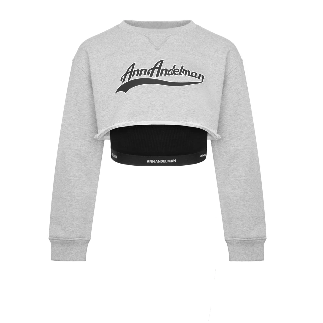 ANN ANDELMAN【商场同款新品】25春夏新款卫衣运动短款真两件套卫衣