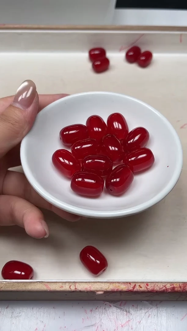 手饰玛瑙未镶嵌B549鸽血红13*18桶珠2个12元