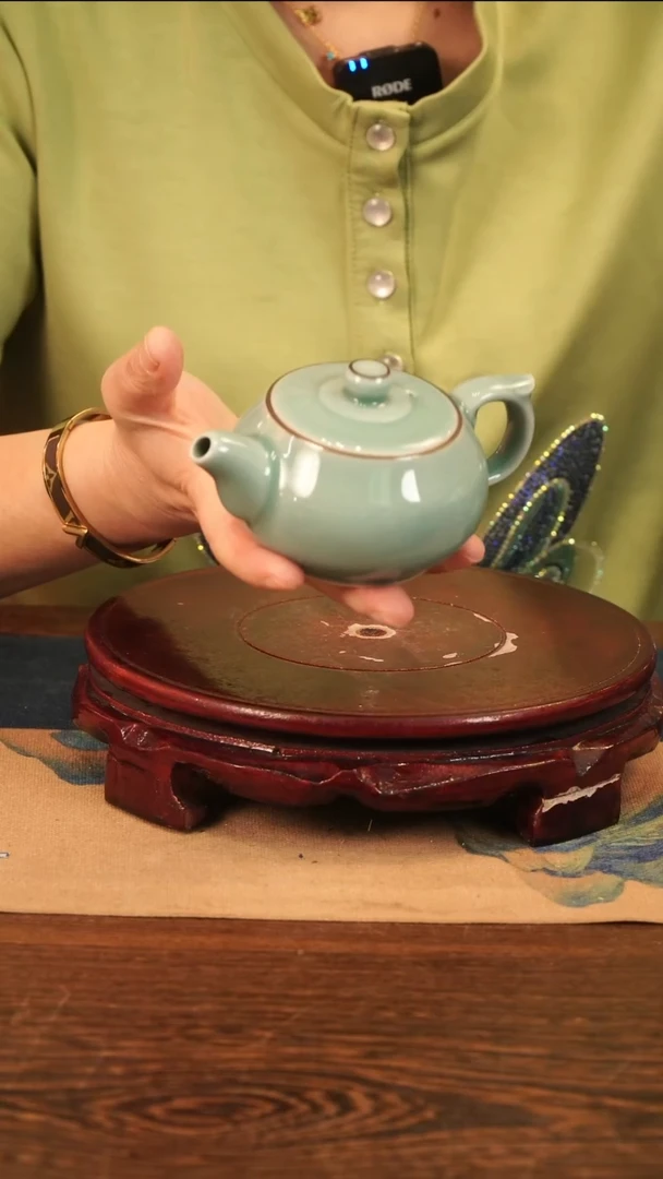 青瓷 天青 壶（扁壶