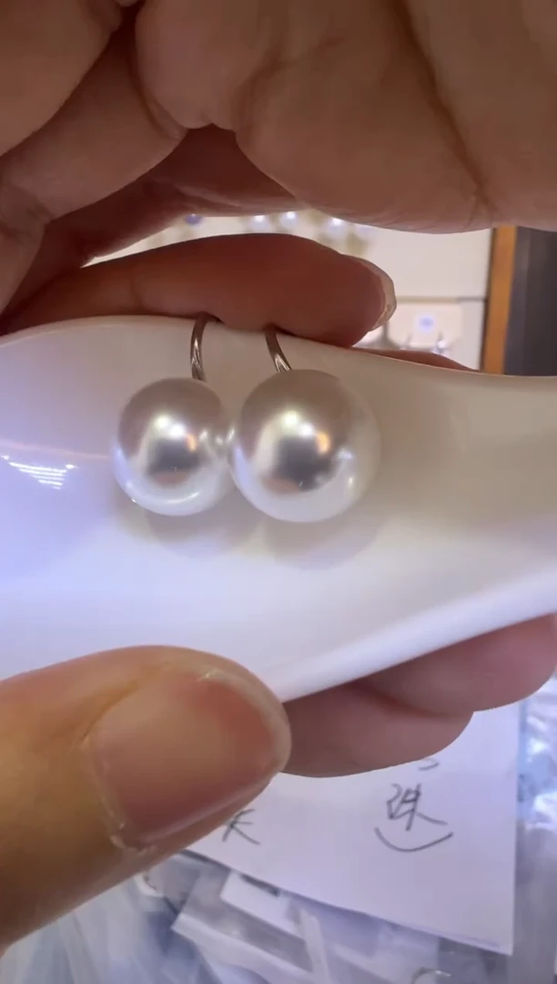 银S925镶嵌耳饰淡水珍珠83