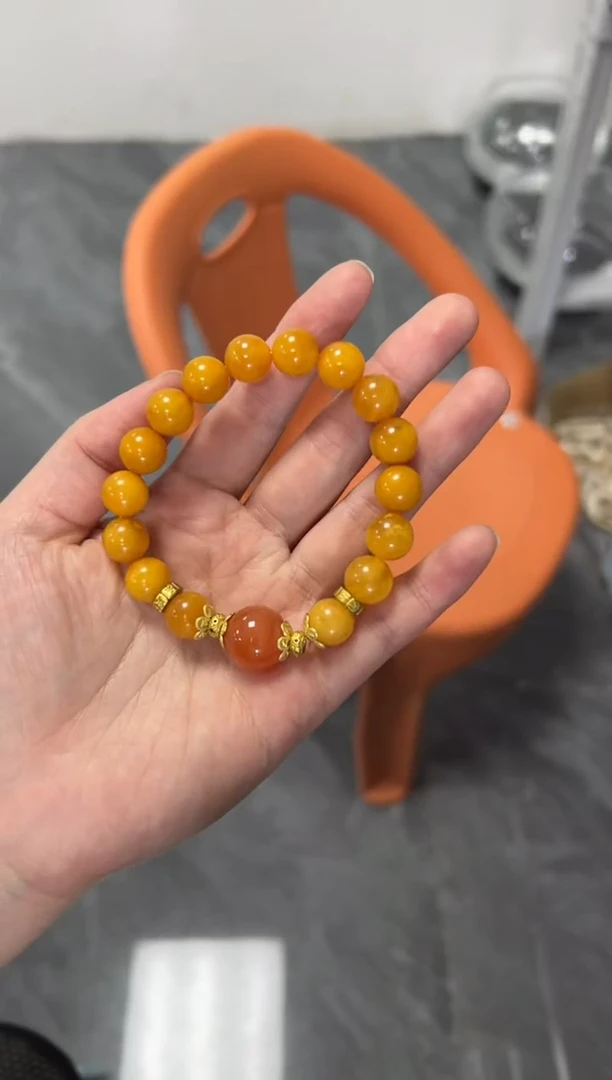 手链蜜蜡未镶嵌蜜蜡圆珠手串[多样发其一]