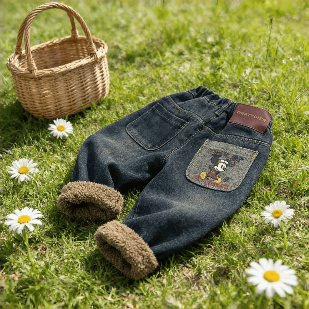 中小童加厚加绒牛仔裤男童新款韩版冬装宝宝秋冬季休闲裤潮裤