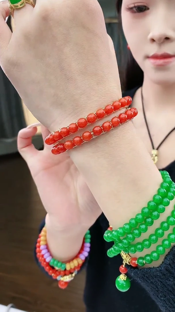 【闪购商品】翡翠手镯14K金镶嵌S64手镯