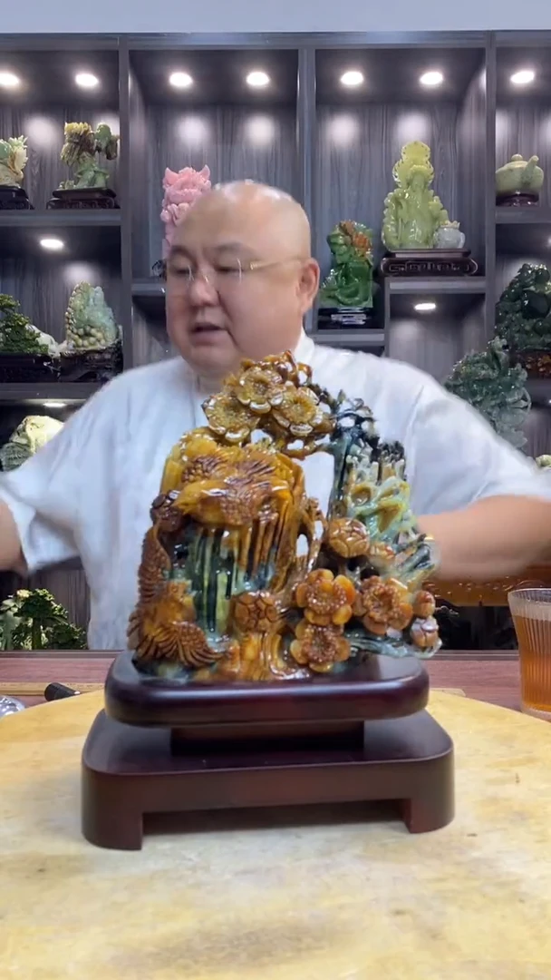 玉幸**康 玉岫岩料手工雕刻装饰摆件居家送礼一物一图精品摆件