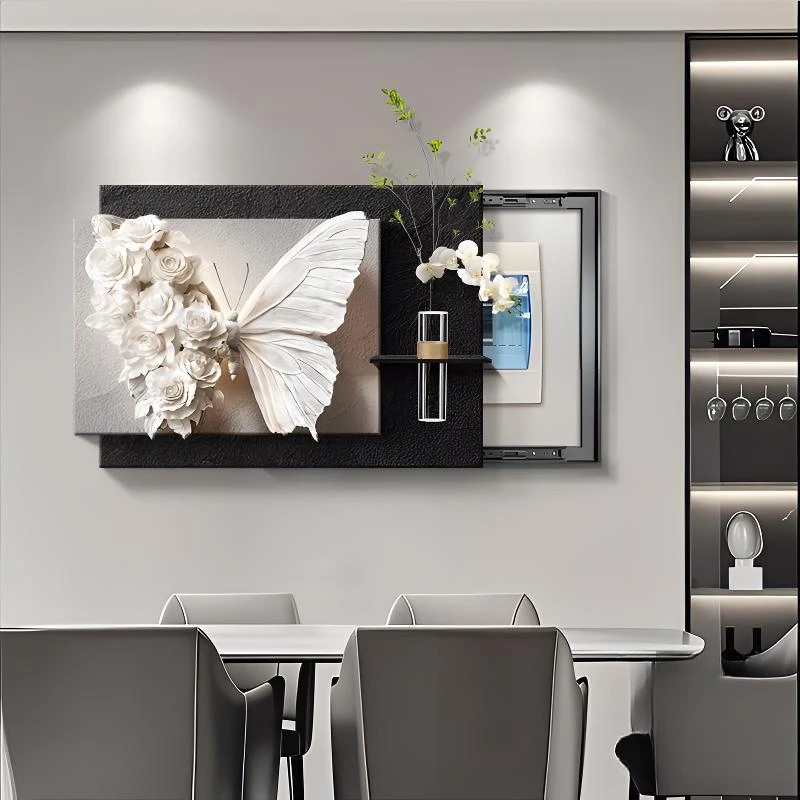 水培绿植蝴蝶2025新款蝴蝶弱电箱盖2025网红配电箱挂画