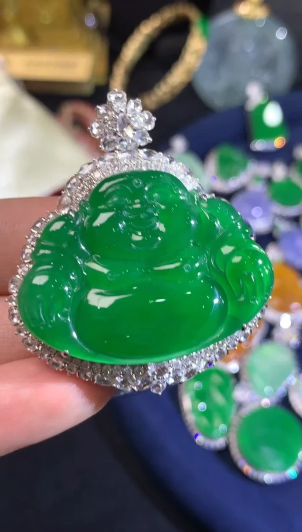 【闪购商品】翡翠挂件18K金镶嵌佛公定金