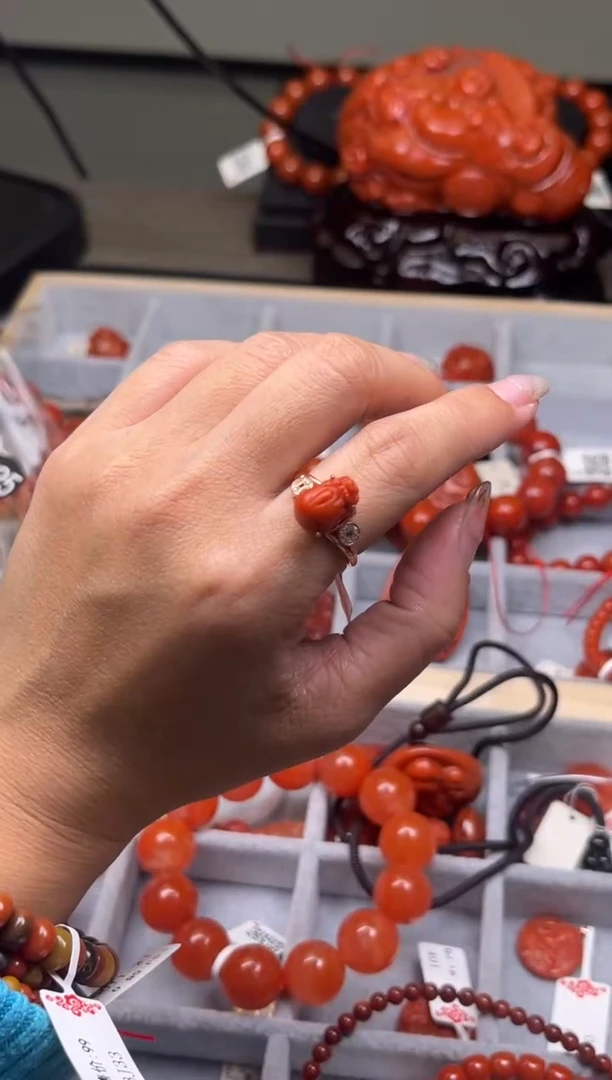 【闪购商品】南红玛瑙珠宝奇石银S925镶嵌S925X