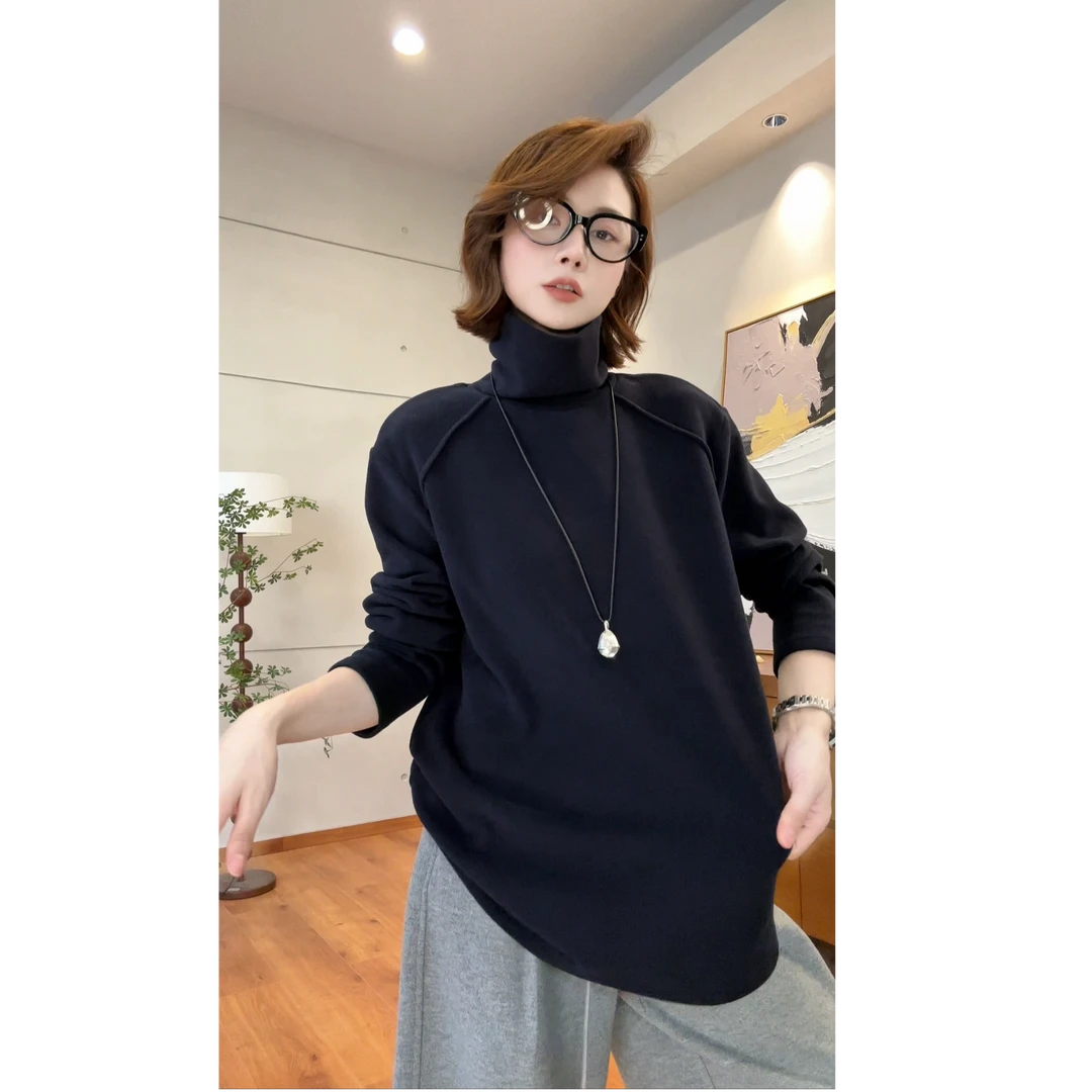 月月 秋冬立领保暖女士卫衣立领双面绒感亲肤显瘦上衣 2511C7664