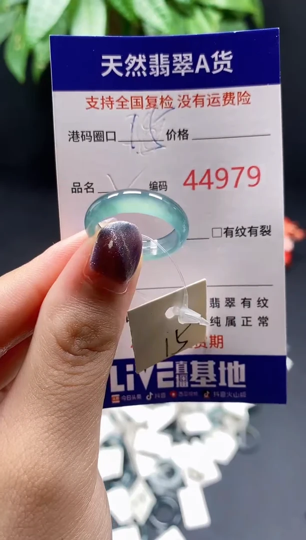翡翠戒指未镶嵌 天然翡翠戒圈4979