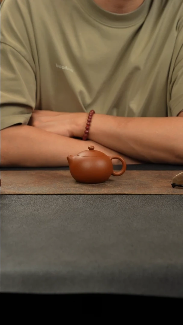 茶壶紫砂西施  朱泥