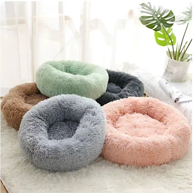 狗窝猫窝长毛绒圆形宠物窝狗床冬季狗垫子宠物床宠物用品
