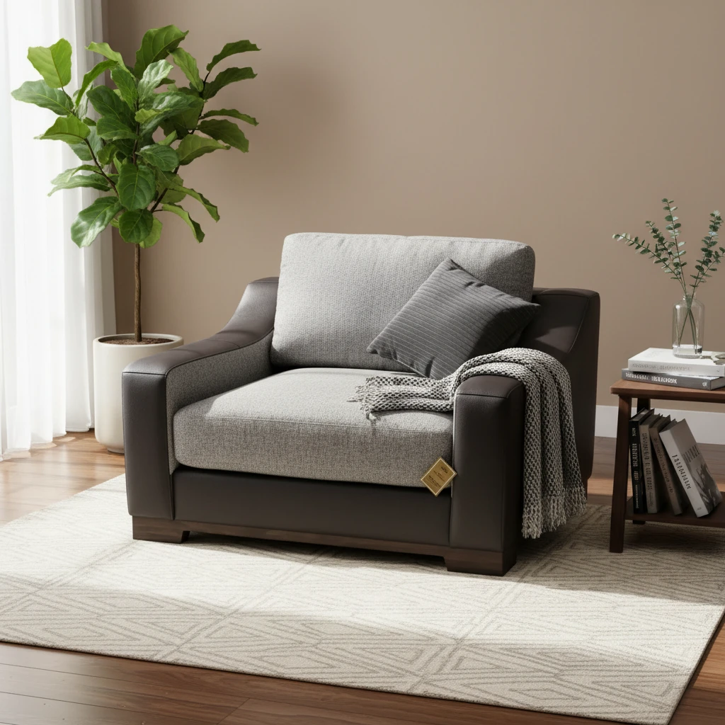 美克集团家具出口美国单人布艺沙发