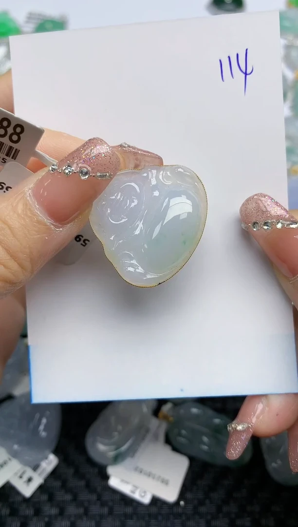 【闪购商品】翡翠颈饰18K金镶嵌天然A货翡翠 114