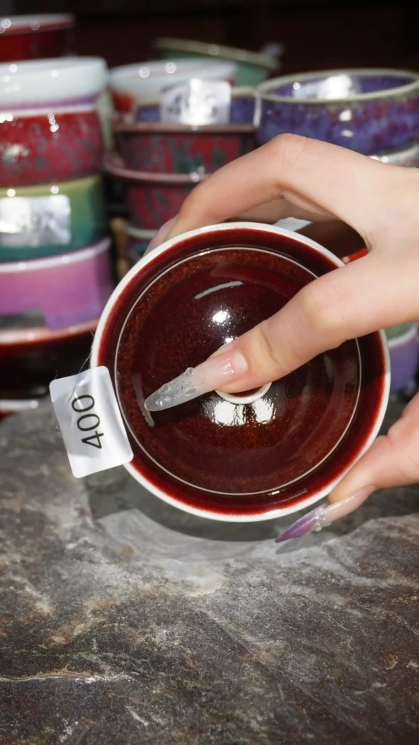 摆件陶精品窑变钧瓷茶器