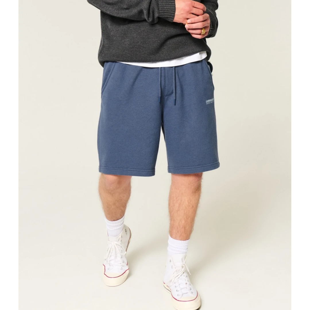 Hollister25夏季baggy泽西风经典LOGO运动短裤男装328-5243