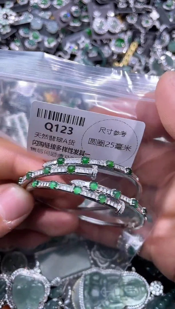 【闪购商品】翡翠颈饰未镶嵌Q123手镯 多样性发其一