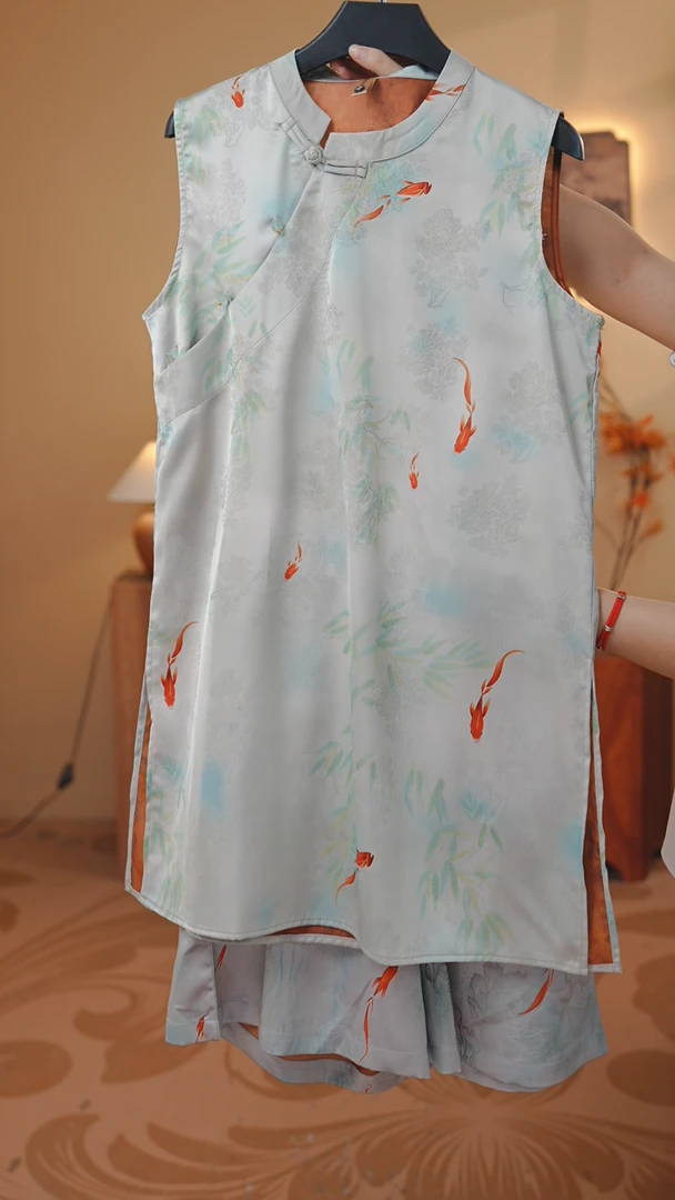 【天水碧】新中式国风套装上衣短款女士夏装