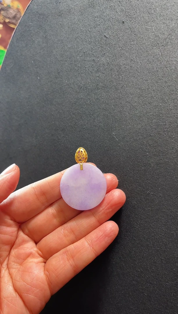 【闪购商品】翡翠吊坠(不含链)18K金镶嵌支持48小时鉴赏