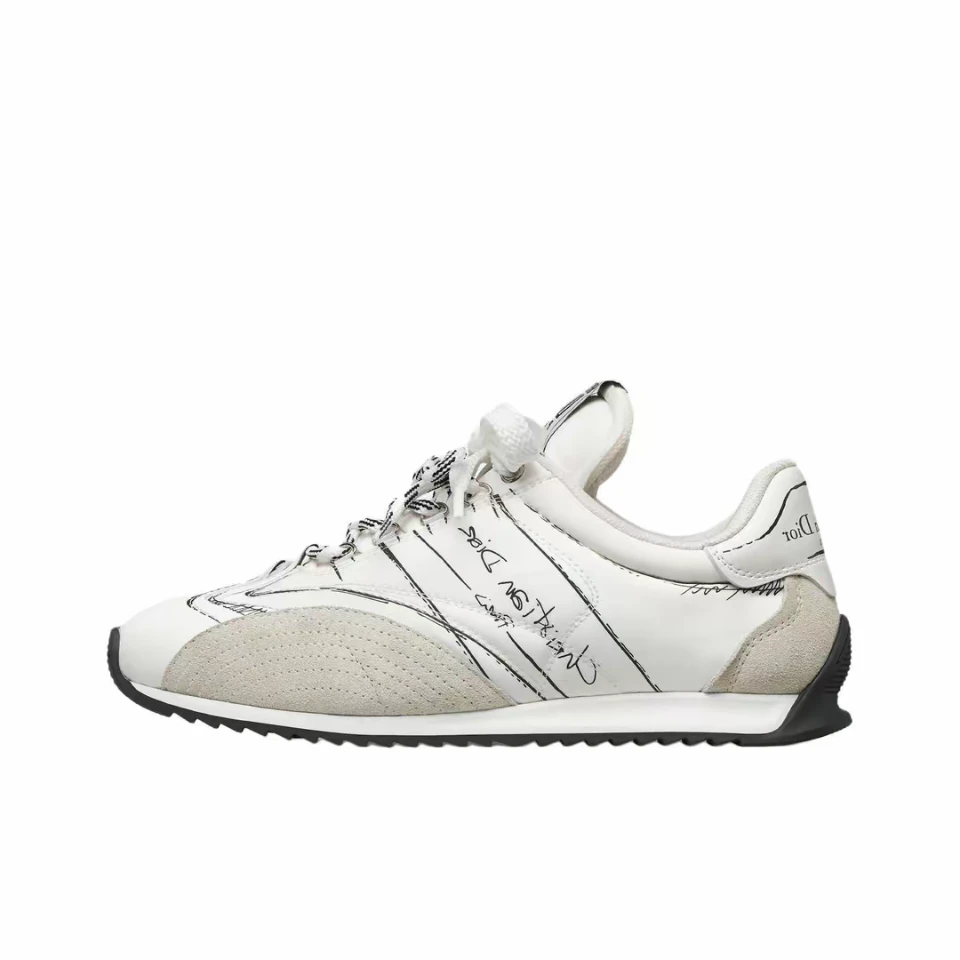 未使用 DIOR/迪奥 经典手绘字母尼龙拼麂皮休闲运动鞋