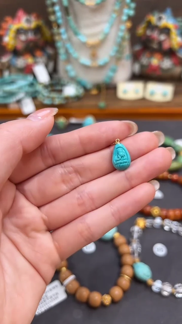 【闪购商品】绿松石18K金镶嵌提溜绿松石提溜