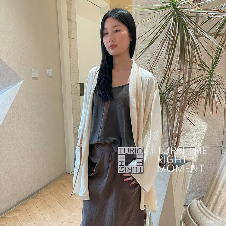 TURIGHT买手店25SS现货ELYWOOD设计师品牌 白色提花短开衫