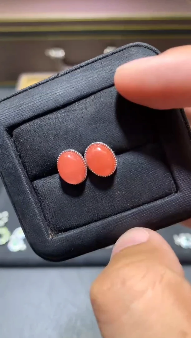 未镶嵌南红玛瑙耳饰K11【多样性发其一】