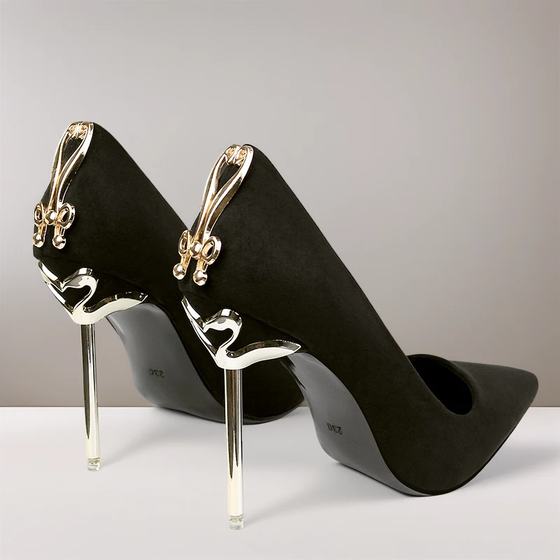 2025年新款女士百搭宴会鞋子洋气性感黑色高跟鞋不累脚高级感气质