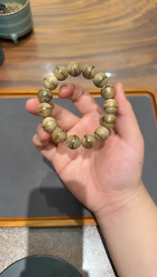 沉香手串天然野1.4达拉干圆珠单圈手串14克+