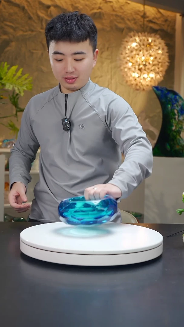 手工艺品琉璃猫*宝石蓝果碗