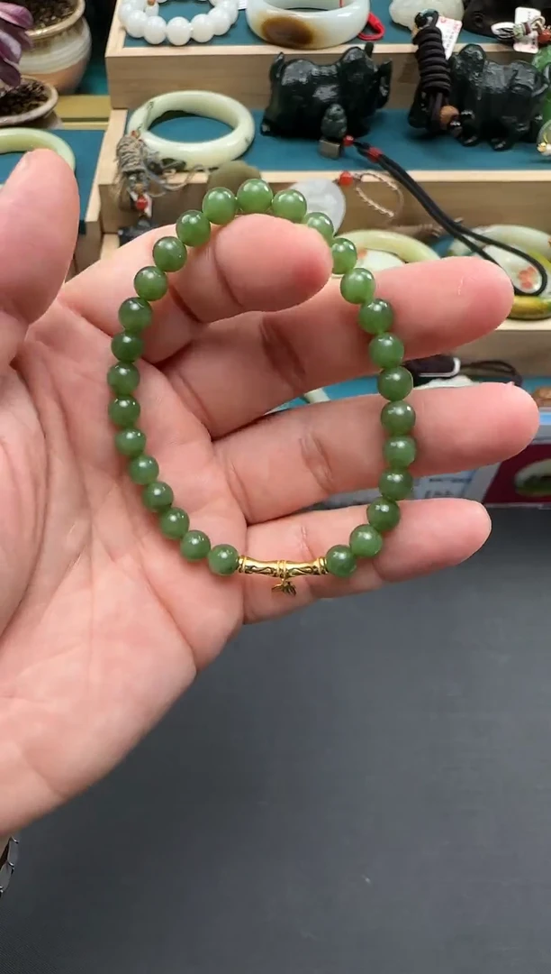 颈饰未镶嵌和田玉碧玉手链