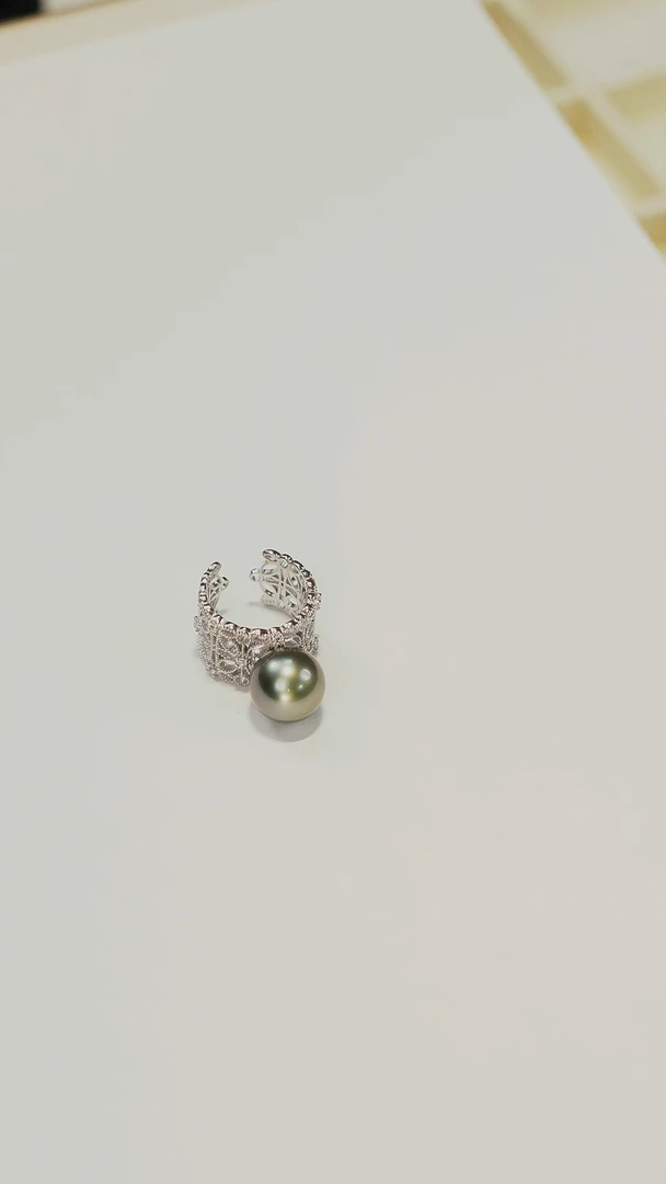 【闪购商品】海水珍珠戒指银S925镶嵌12-13M大点位戒指