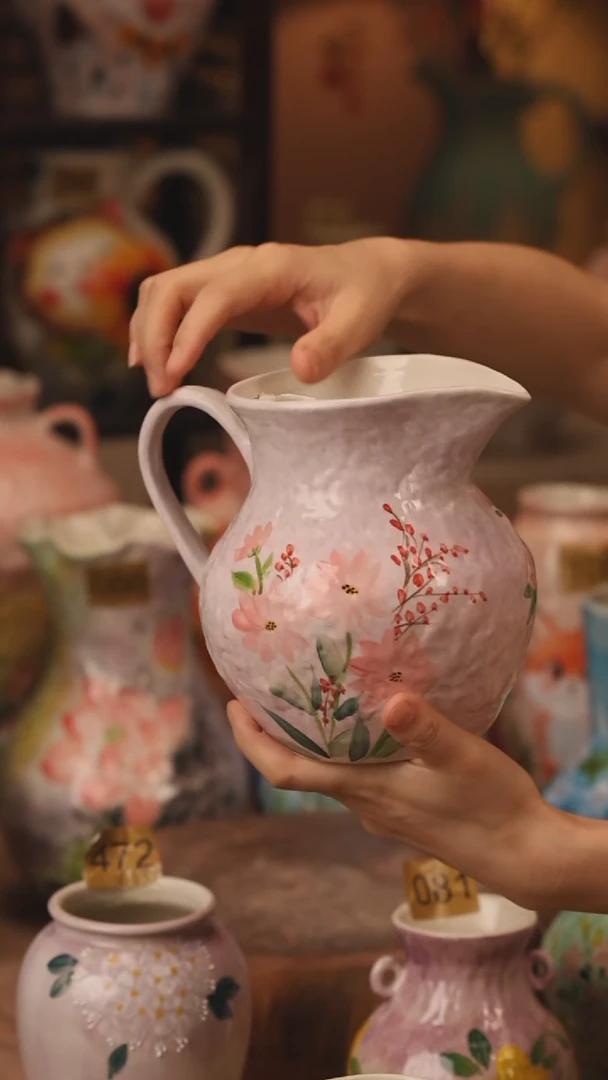 陶瓷114景德镇设计师手作花器摆件侘寂风