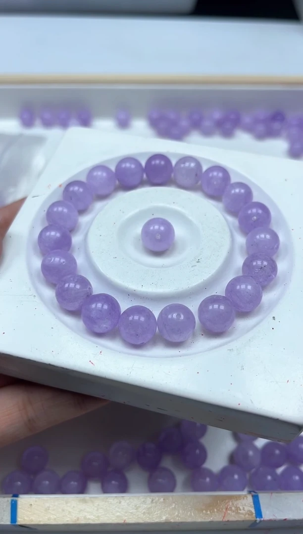 水晶珠宝半成品未镶嵌B1070 紫锂辉10mm 6个15元