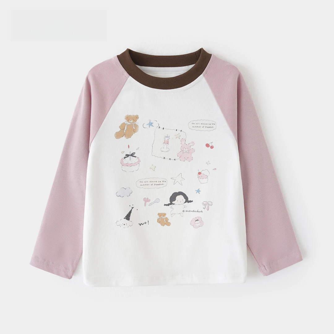 女童早秋上衣春秋洋气儿童长袖T恤宽松女小童秋装T恤Q2074