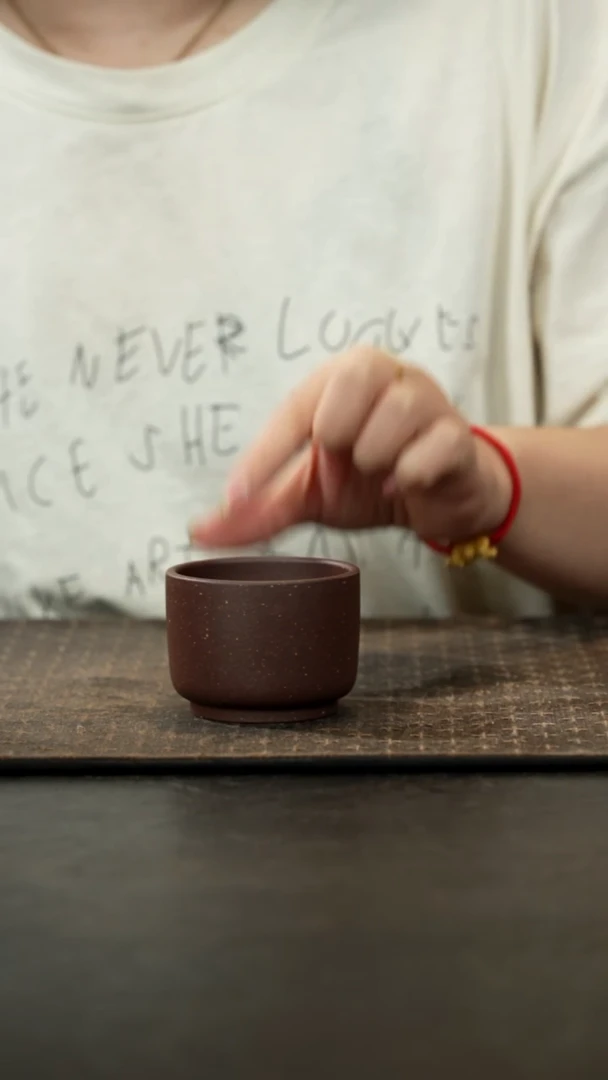 茶壶紫砂紫泥圆口杯80cc