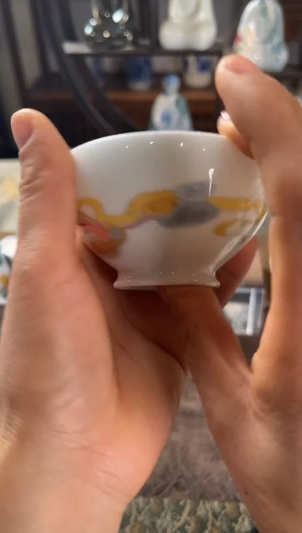 景德镇文祥窑手工釉下彩陶瓷单杯