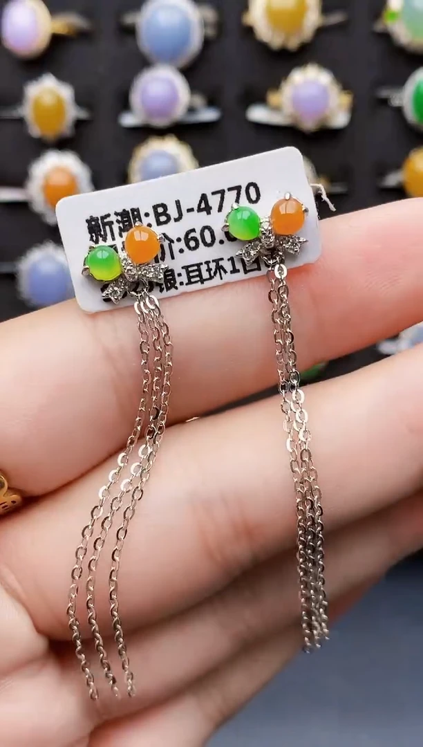 银S925镶嵌戒指翡翠3050