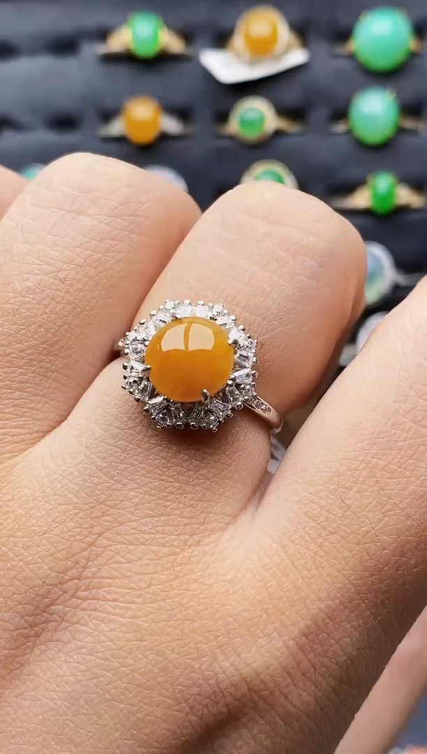 银S925镶嵌戒指翡翠0539