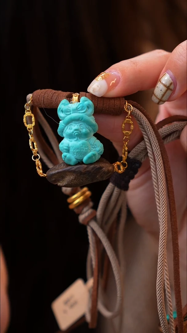 18K金镶嵌绿松石设计款+奇奇设计荡秋千-