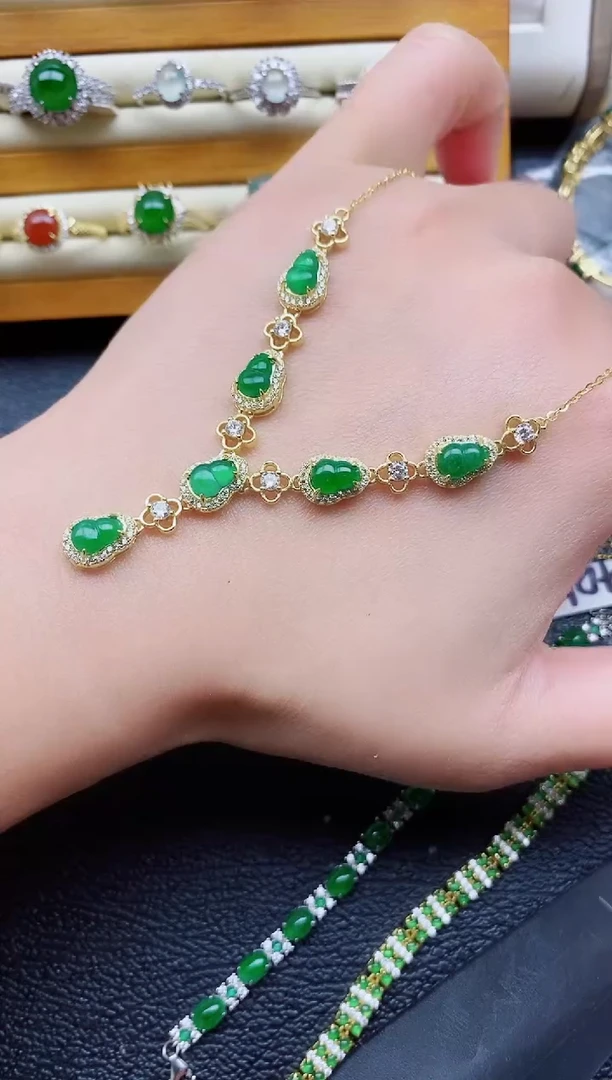 银S925镶嵌戒指翡翠1