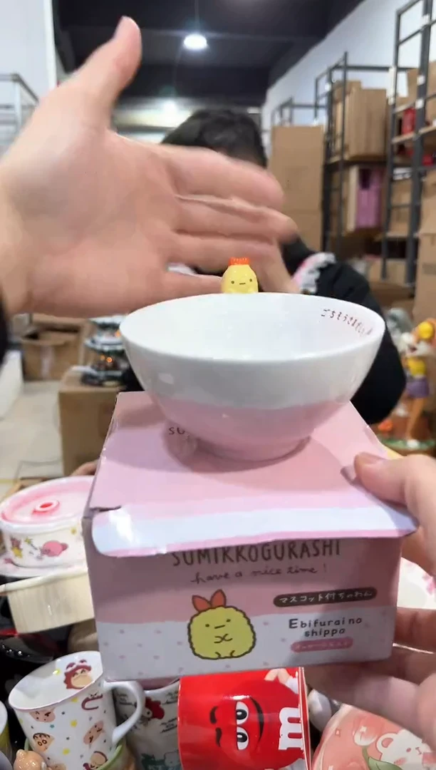 瓷片原盒炸虾公仔碗微瑕