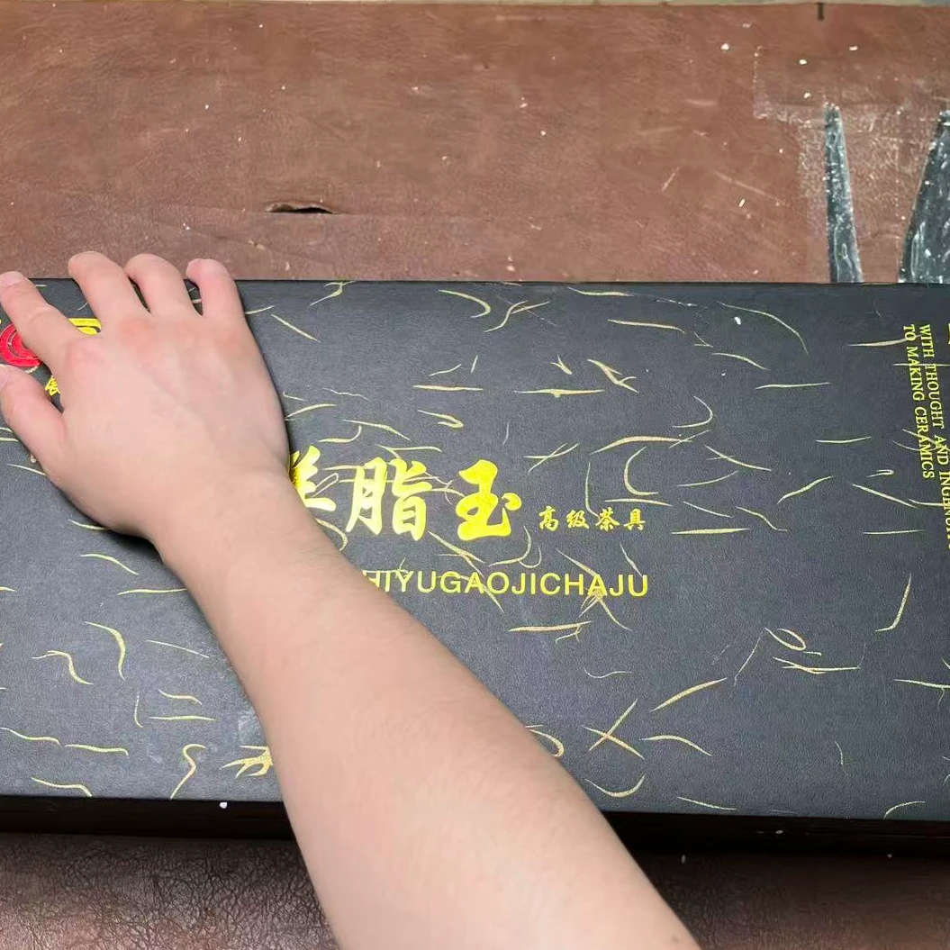 【闪购链接】德化羊脂玉传世名画清明上河图茶具套装（不带图中礼盒）