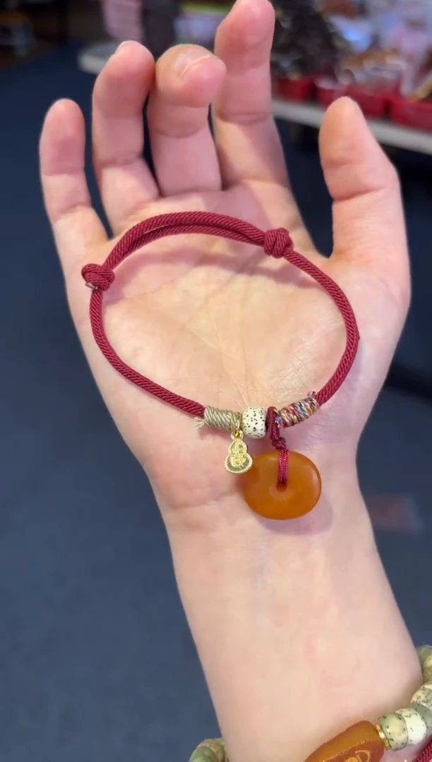 手链蜜蜡未镶嵌    蜜蜡【大吉大利】手编绳