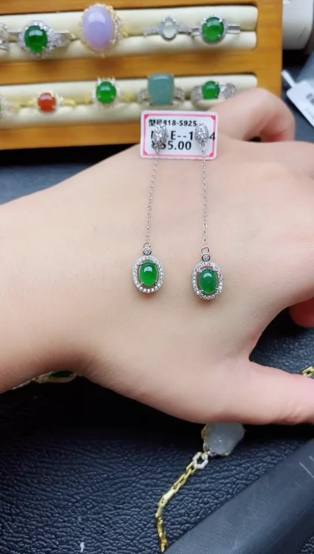 银S925镶嵌戒指翡翠1