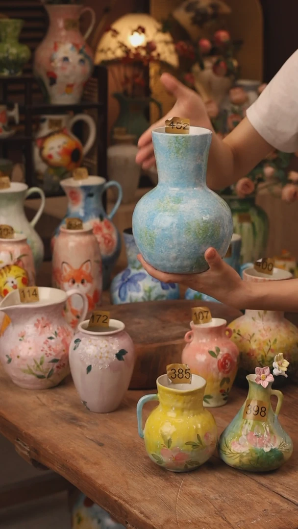 陶瓷景德镇设计师手作花器摆件侘寂风452