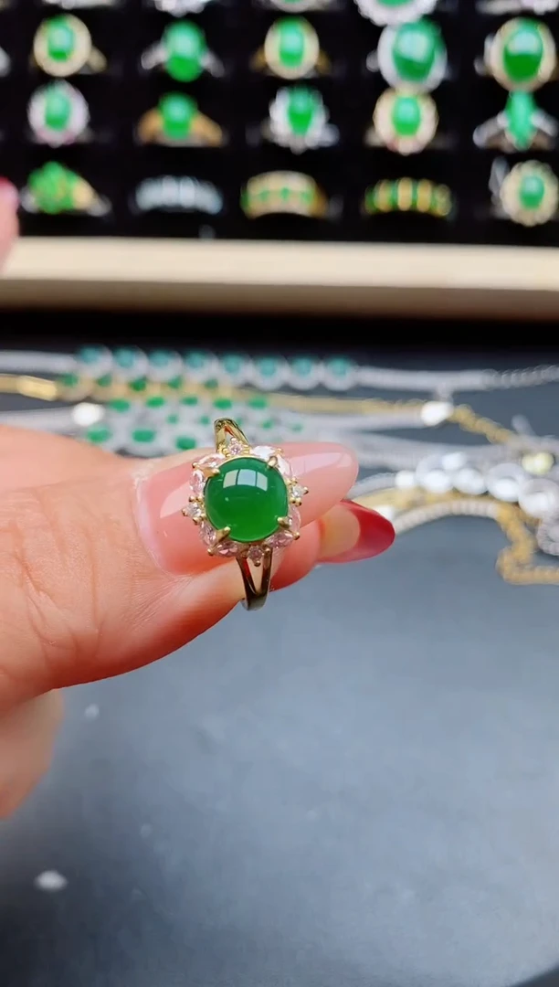 【闪购商品】翡翠戒指银S925镶嵌321312